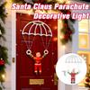 LED Christmas Parachute Light with Santa Claus Hanging Xmas Lamp for Outdoor Roof Balcony Porch Fence Tree Home Holiday Party Decor Ornaments