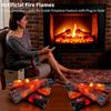 Electric Fireplace Logs with Realistic LED Flames, Flameless Plugin Heater for Home Christmas Decor 22cm