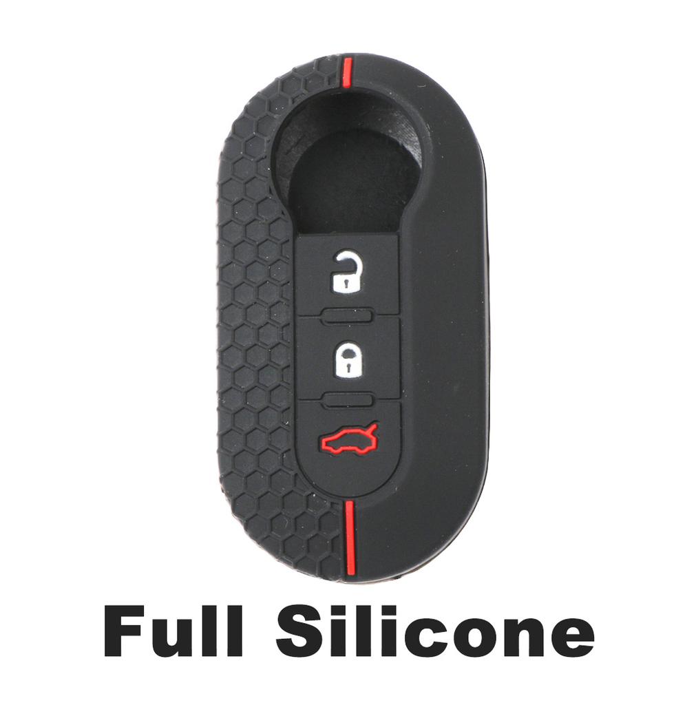 Für Fiat Ducato 500 500L Panda Grande Punto Lancia Musa Kohlefaser-Muster Auto Klappschlüssel Etui Abdeckung Auto Hülle Schlüsselanhänger