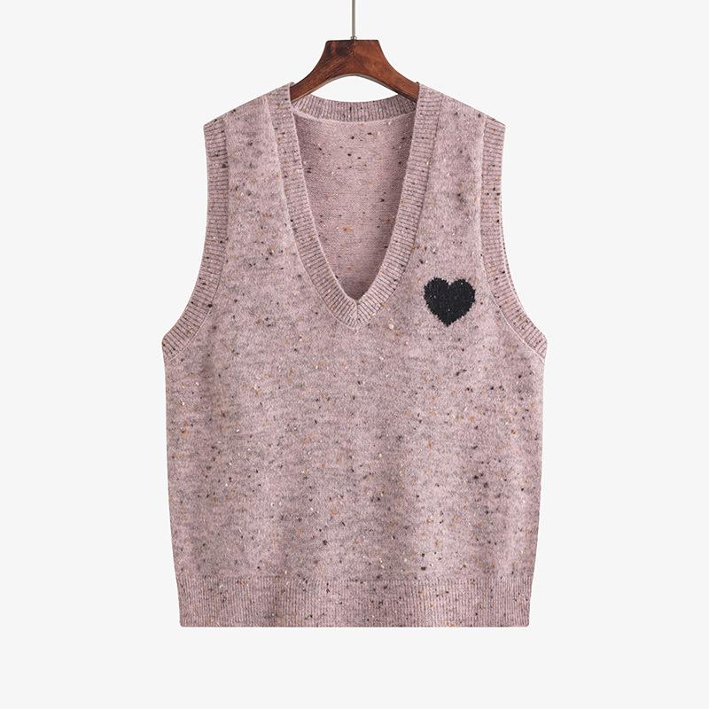 

Женский вязаный свитер с V-образным вырезом больших размеров, зимний свободный жилет Lazy 3XL розовый