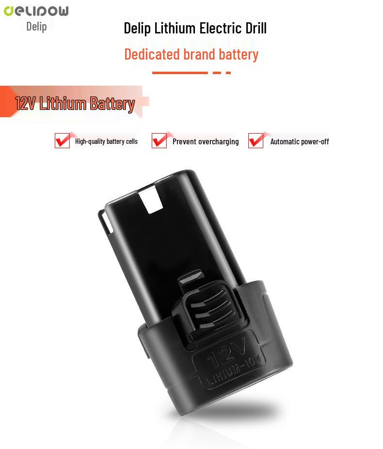 12V/16.8V/25V Electric Drill Set with Lithium Battery, Charger, Wrench & Screwdriver
