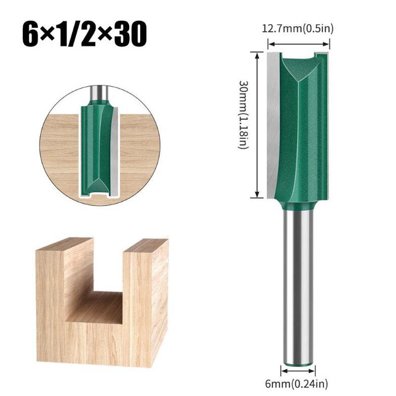 

Набор прямых фрез по дереву, плотницкие фрезы 1/4″ 5/16″ 3/8″ 1/2″Диаметр режущей кромки 6 мм Хвостовик 6,35 мм 6*1/2 зелёный