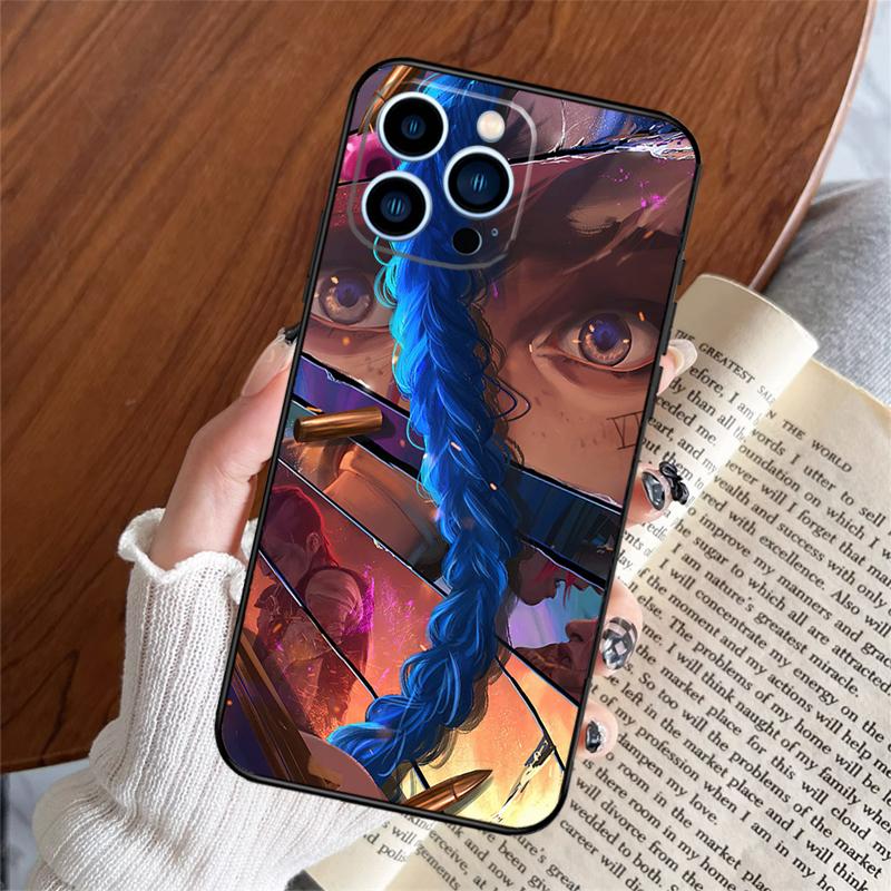 Arcane Jinx Vi Anime Phone Case For iPhone 17 Pro Max 11 14 15 16 Pro Max Plus 12 13 Mini 16e 17 Air Back Cover