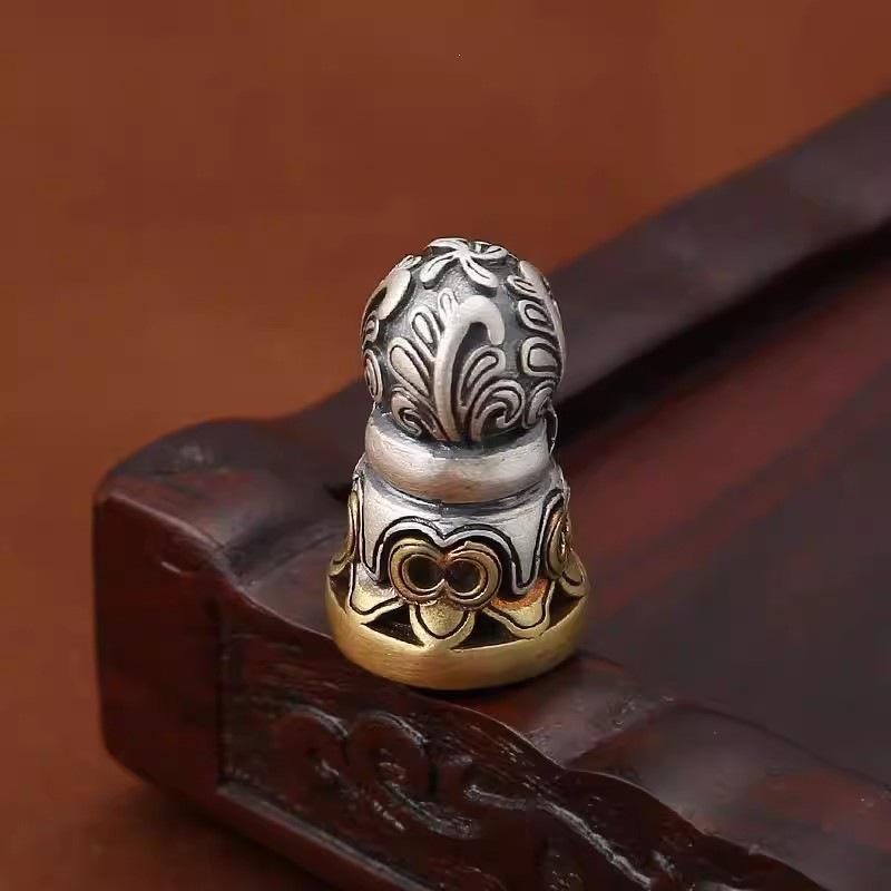 Tibetan Seal Charm: Retro DIY Cultural Totem Matte Bracelet Pendant