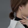 925 Sterling Silver Trendy Geometric Link Chain Tassel Hoop Earrings for Women Girls Party Gift Fine Jewelry