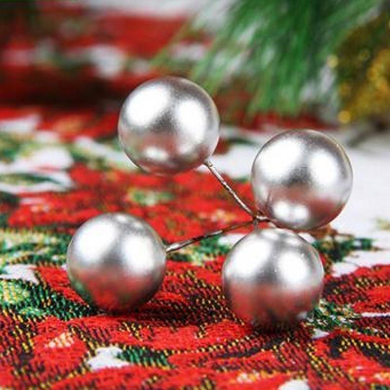 50Pcs Christmas Artificial Red Berry Ornament Decoration Accessories