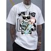 European Sizes Men's Casual Sportswear Short-sleeved Shirt, Trendy 2D Printed Pattern, Stretchy and Comfortable