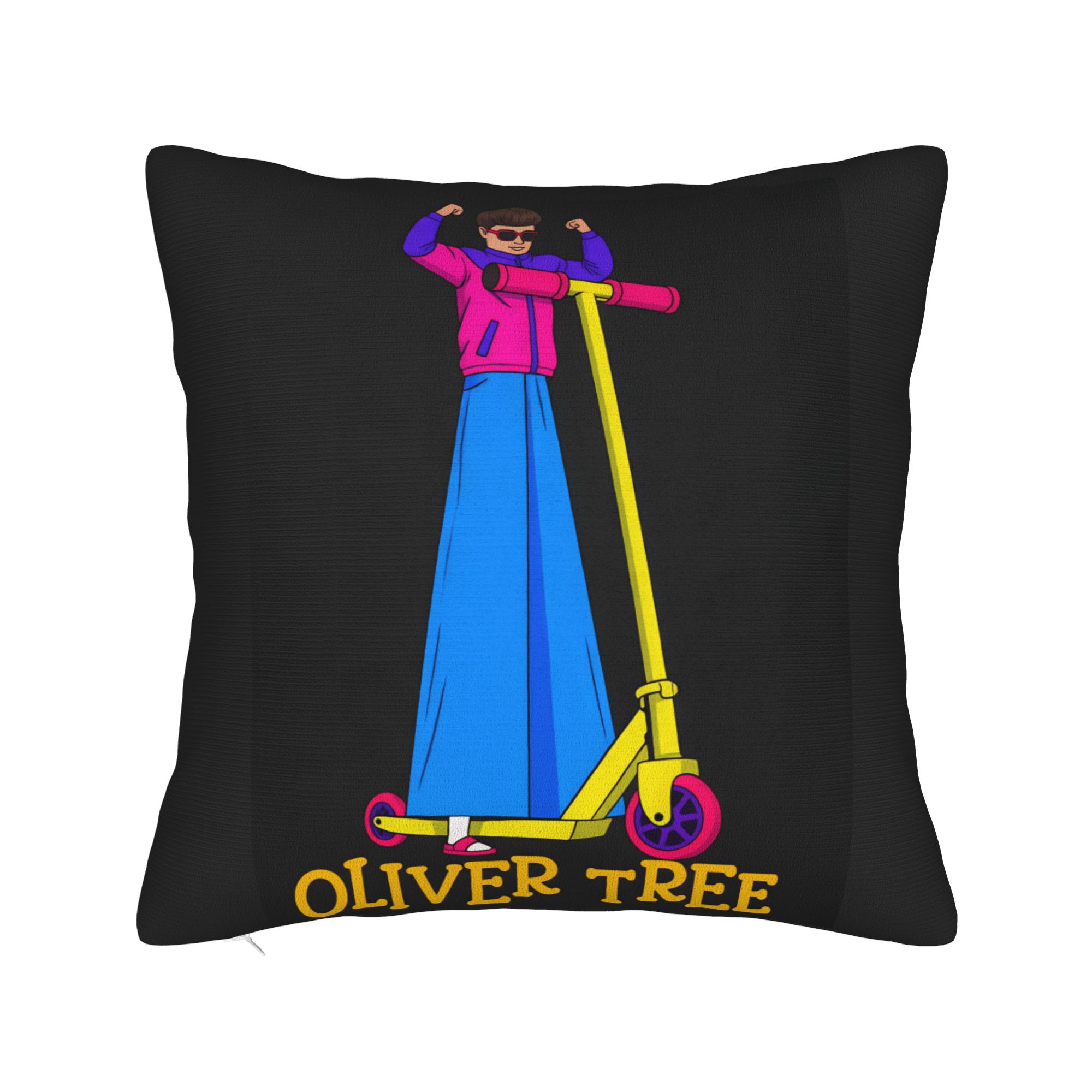 Oliver Tree Roller Cartoon Kissenbezug Lustiger Kissenbezug für Sofa Couch Bett Wohnzimmer Bequeme Kissenbezüge Geschenk 40X40CM