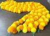 Artificial Marigold Flowers Garlands For Decoration - Yellow & Light Orange