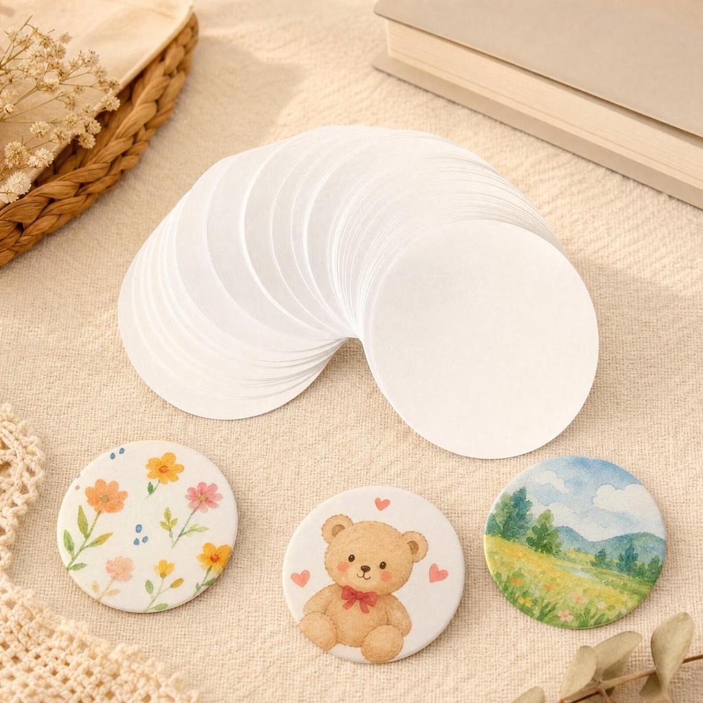 100 Pieces Blank Wooden Badge Customizable Name Tags Easy to Use for Events