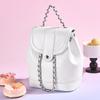 Women's Fashiable Simple Chain Backpack Small and Cvenient Backpack Versatile Commuter Handbag