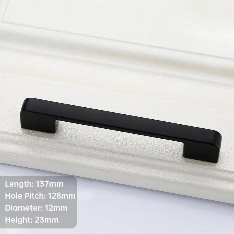 4/10PCS Modern Black Cabinet Handle Square Furniture Hardware Aluminum Alloy Kitchen Door Knobs Cupboard Wardrobe Drawer Pulls