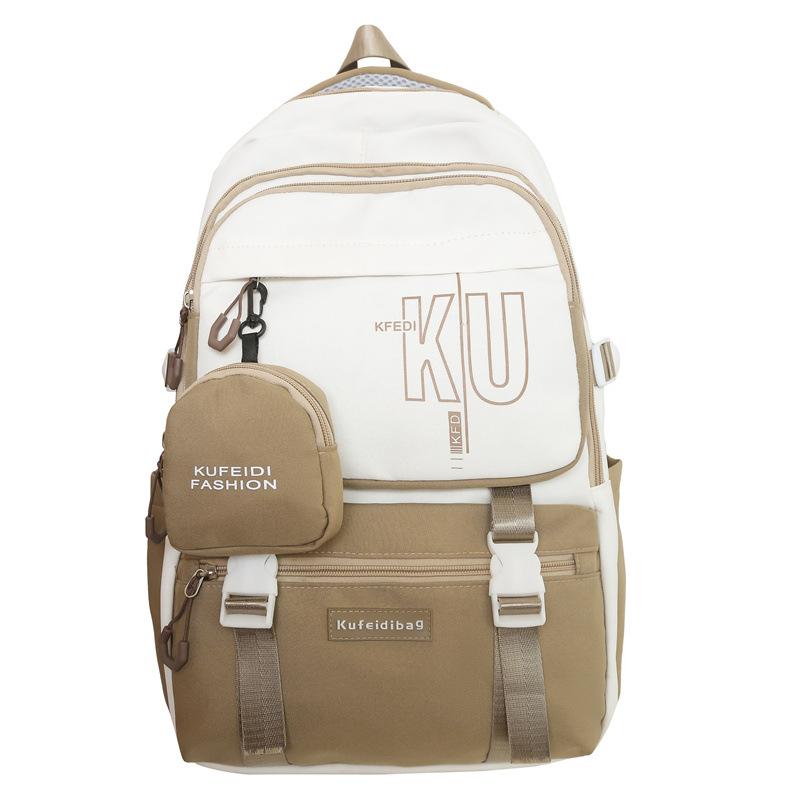 Schoolbag Backpack Women's Large Capacity Trend Brand Korean Version Junior High School Student Backpack Large Capacity Travel Backpack Men's