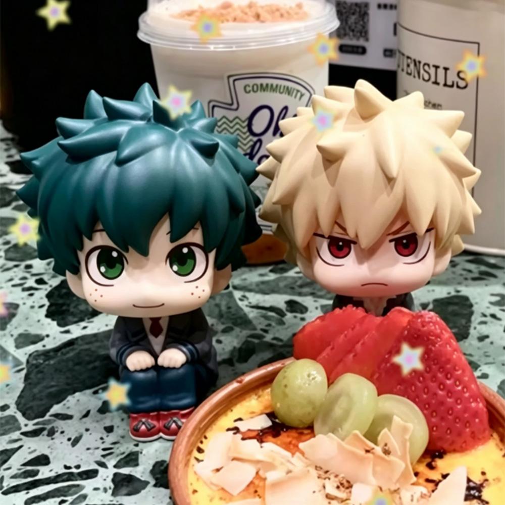 My Hero Academia Chibi PVC Figurine Set - Tomura Shigaraki Izuku Midoriya Katsuki Bakugo Collectible Toys Cute Anime Figures