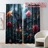 2pcs, 2D FLAT PRINTING Curtains (Without Rod) Butterfly Bloom Popular Fashionable Curtains Versatile Fabric Curtains Versatile