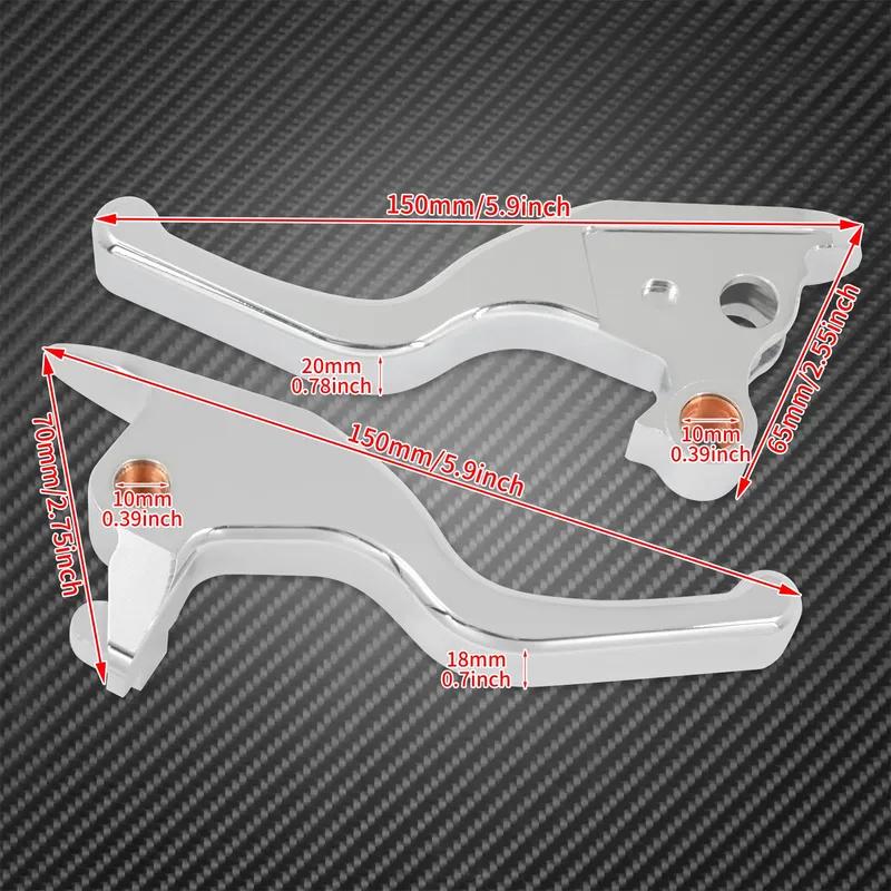 Brake Clutch Levers Motorcycle 3 Fingers Short Hand Levers For Harley Softail Fat Boy FLFB Breakout FXSB Low Rider FXDLS 2018-24