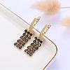 Luxurious and mysterious natural black spinel 925 sterling silver women's earrings for parties and weddings to wear