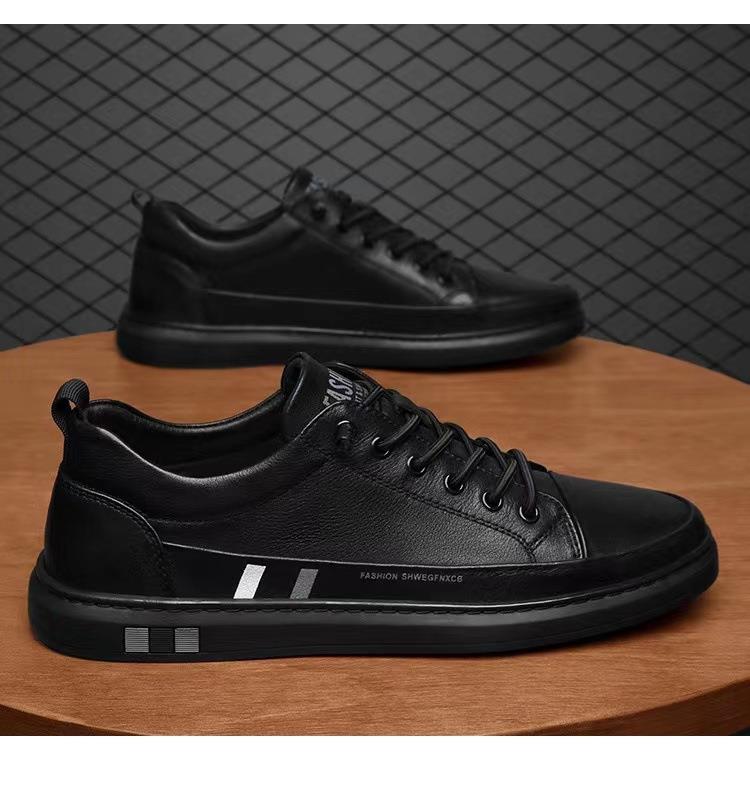 Маленькая белая спортивная мужская обувь осенняя с круглым носком новая модная обувь — фото 6