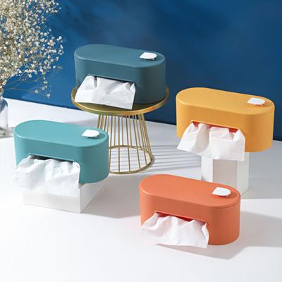 Punch-free Tissue Box with Hook PET Desktop Decoration Napkin Box for Home