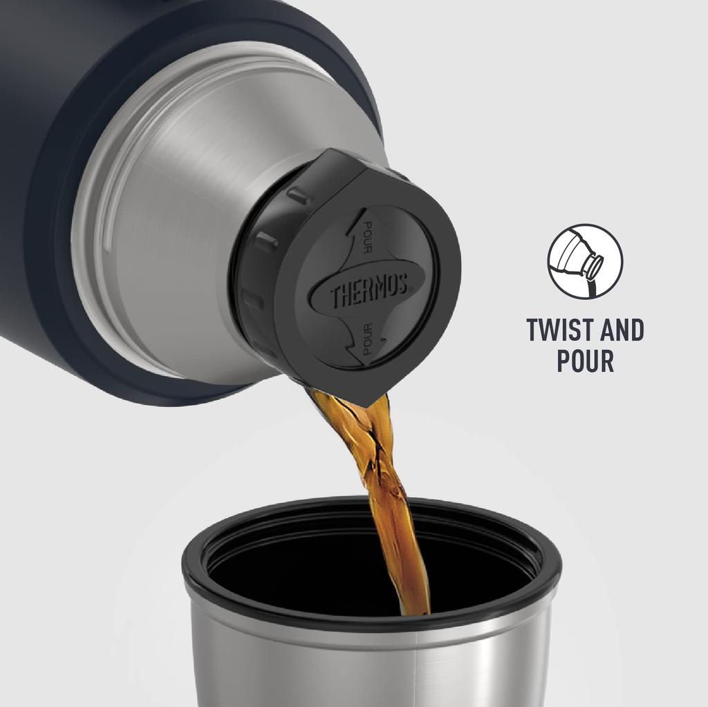 THERMOS Stainless King Vacuum Insulated Beverage 40 Midnight Blue Bottle, Oz,