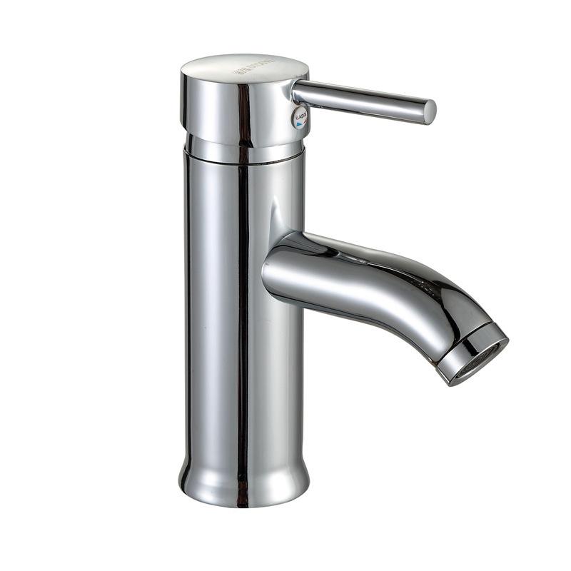 1pc Stainless steel basin faucet - Single-hole hot and cold water faucet for above-counter or under-counter installation
