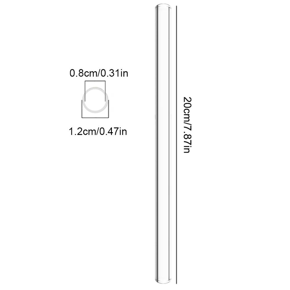 200*12mm Reusable Glass Straws Eco-friendly Drinking Straws for Smoothie Milkshakes Tea Juice Cocktail Straw with Brush