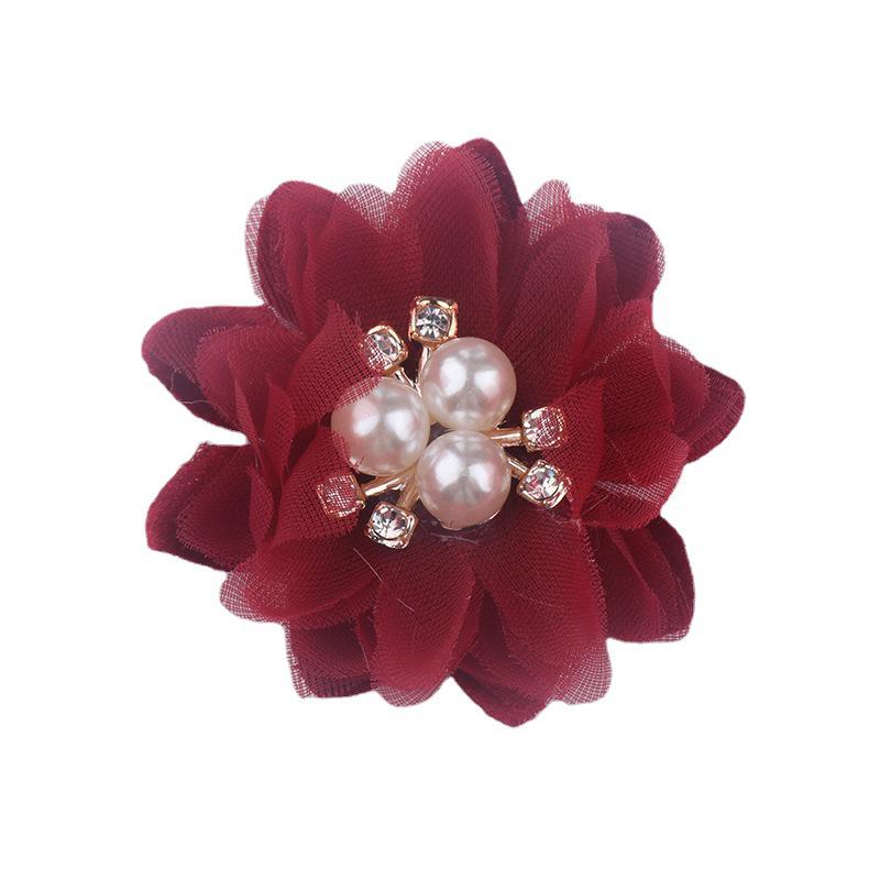 Fresh Handmade Pearl Flower Tulle Fabric Headwear for Kids - Realistic Jewelry Accessories