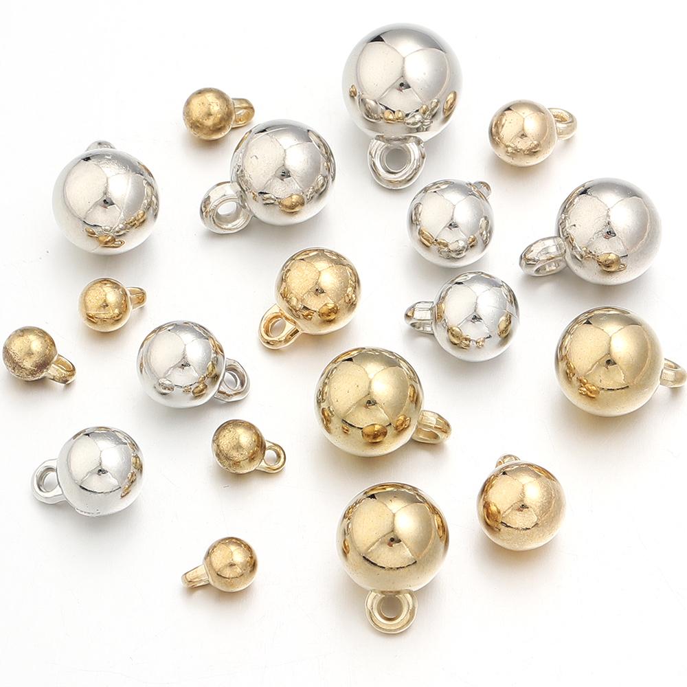 10-500pcs 4/5/6/8/10/12/14/16mm CCB Beads With Hanging Round Loose Spacer Bead For Jewelry Making DIY Bracelet Necklace Supplies