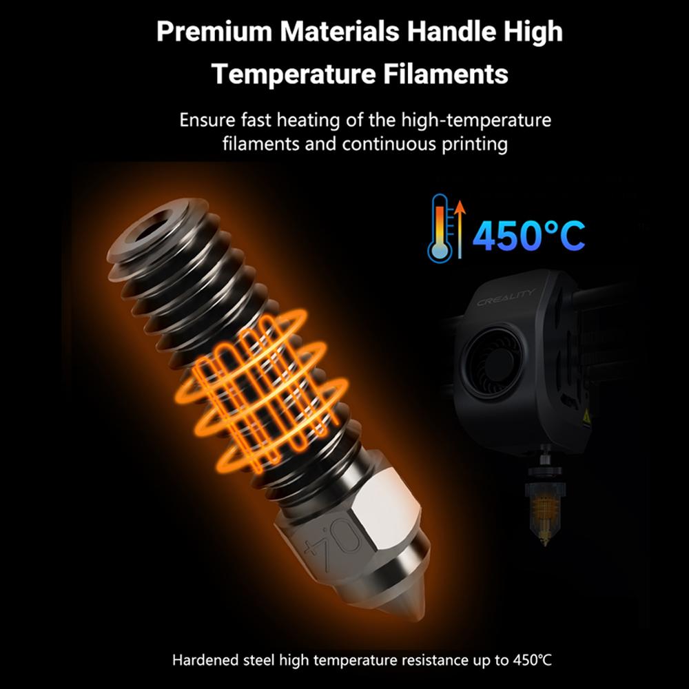 Nozzles For Creality Ender 3 V3 KE/ K1/ K1 Max/ CR-M4 High Quality Brass Copper Plated Hardened Steel Bimetal Volcano Nozzle