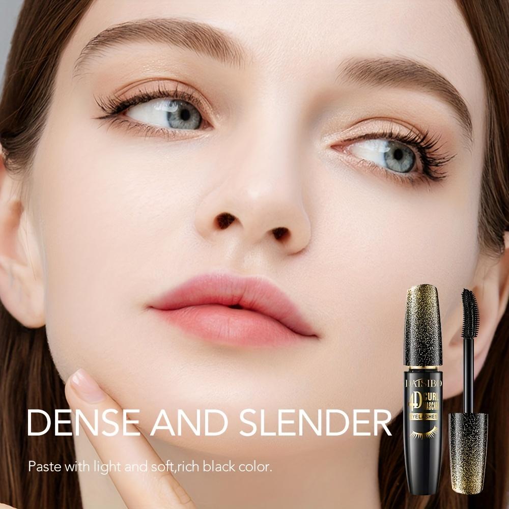Bold & Curl Volumizing Mascara, Smudge-Free, Easy-Off, Water-Resistant Black Mascara 4D Silk Fiber Eyelash Mascara Makeup Cosmetic