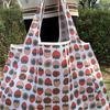 Fashion Flower Print Women's Handbags Foldable Eco Shopping Bag Tote Pouch Reusable Grocery Storage Bag Organizer Shopper Bags