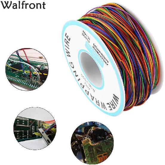 8-Color Copper Wire Wire-Wrapping P/N B‑30‑1000 250M 30AWG Wire Colored Insulation Test Wrapping Cable Single Core Wire Circuit Board OK Wire PCB