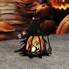 Halloween Witch Lantern 3D Spooky Lantern Light-up Table Centerpiece Gothic Bat Skull Witch Lamp for Home Mantel Entryway Tabletop Decoration