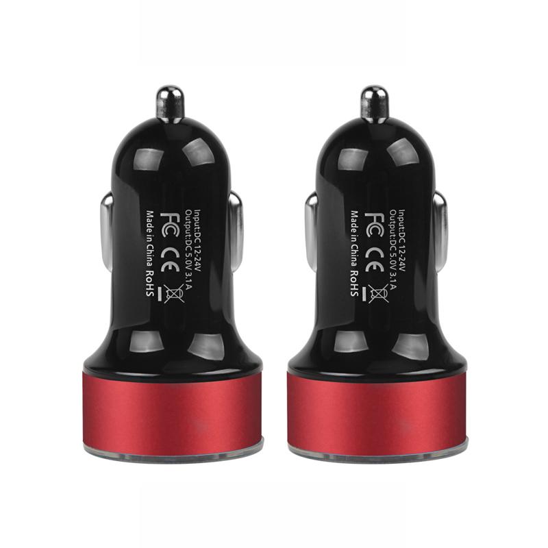 2~5PCS Auto Vehicle Car Dual USB Car Charger QC 3.0 Fast Charging Adapter Cigarette Lighter LED Voltmeter For All Mobile Phone
