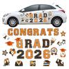30Pcs Graduation Car Magnetic Stickers Waterproof Reusable 2026 Senior Grad Car Decorations Bumper Magnets for Refrigerator Metal Surfaces Party