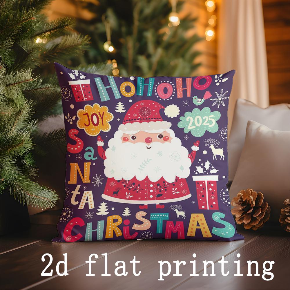 Heimdekoration Frohe Weihnachten Santa Kissenbezüge Geeignet für Sofa Schlafzimmer Auto Kissenbezug Kissen Rechteckiges Rückenkissen