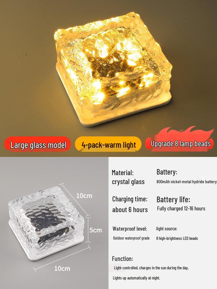 Solar Ice Brick Garden Light for Courtyards and Balconies – Enhance Your Outdoor Atmosphere
