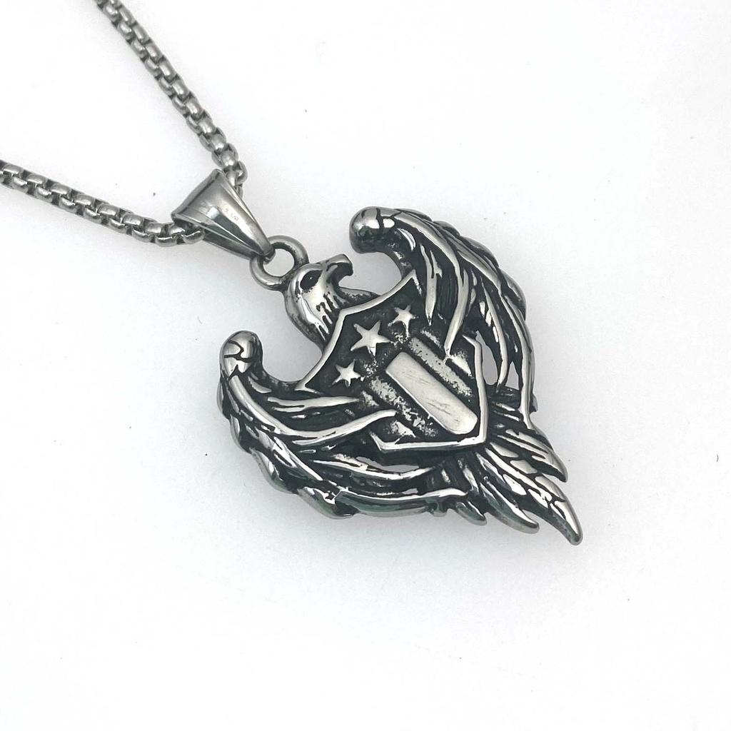 Necklace Pentagram Punk Retro Captain America Eagle Style Pendant