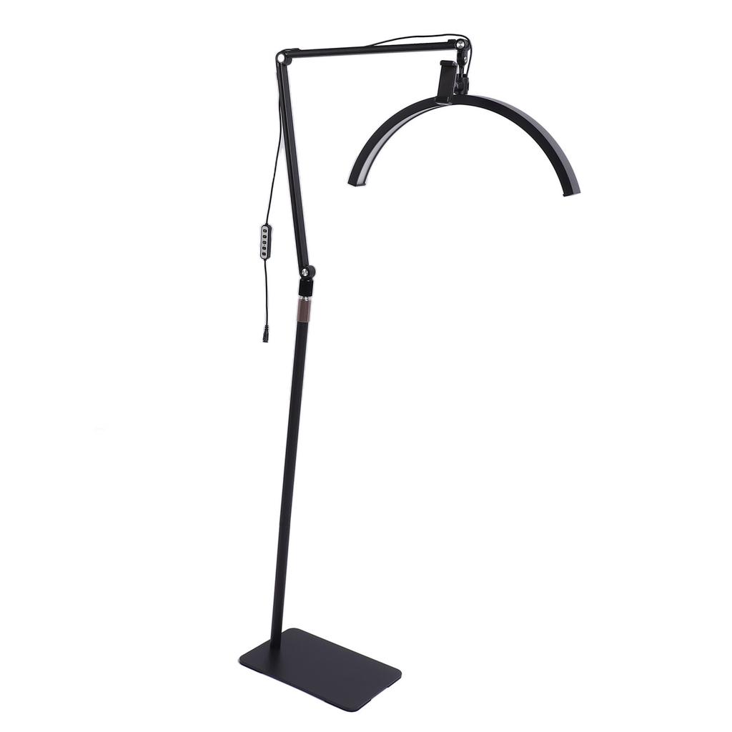 Half Moon Lamp LED Floor Beauty Light Dimmable Makeup Nail Tattoo Light Adjustable Height 3 Color