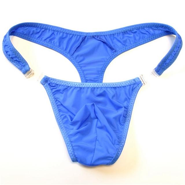 2019 Hot M/L/XL Translucent Mens Nylon Thongs Men Sexy Button Bikini Briefs Gay G-string/Jocks/Tanga/T-back Gay Underwear