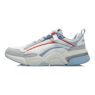 Weiche Bequeme Stoßdämpfende Rutschfeste Low-Top Laufschuhe Damen Sneaker Grau Weiß AGCR324-3