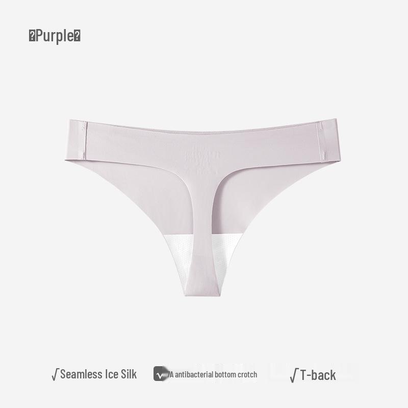 String en soie glacée sans coutures pour femme: Culottes de Yoga Fitness Invisibles pour l'Été