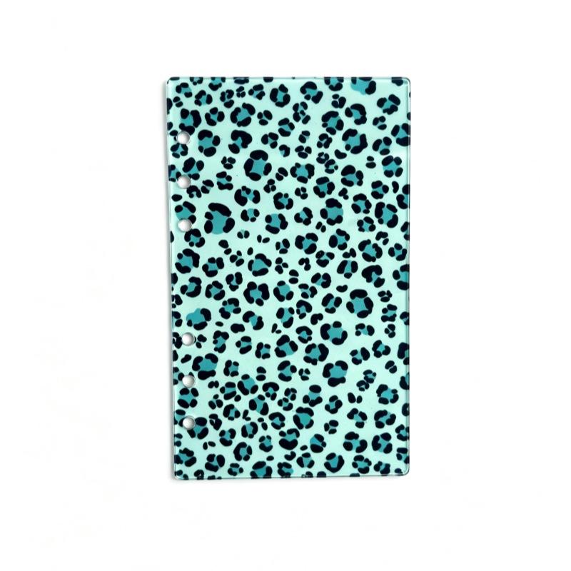 A6 Acrylic Leopard Print Loose Leaf Binder Cover DIY Account Book Journal Planner Office Stationery Supplies