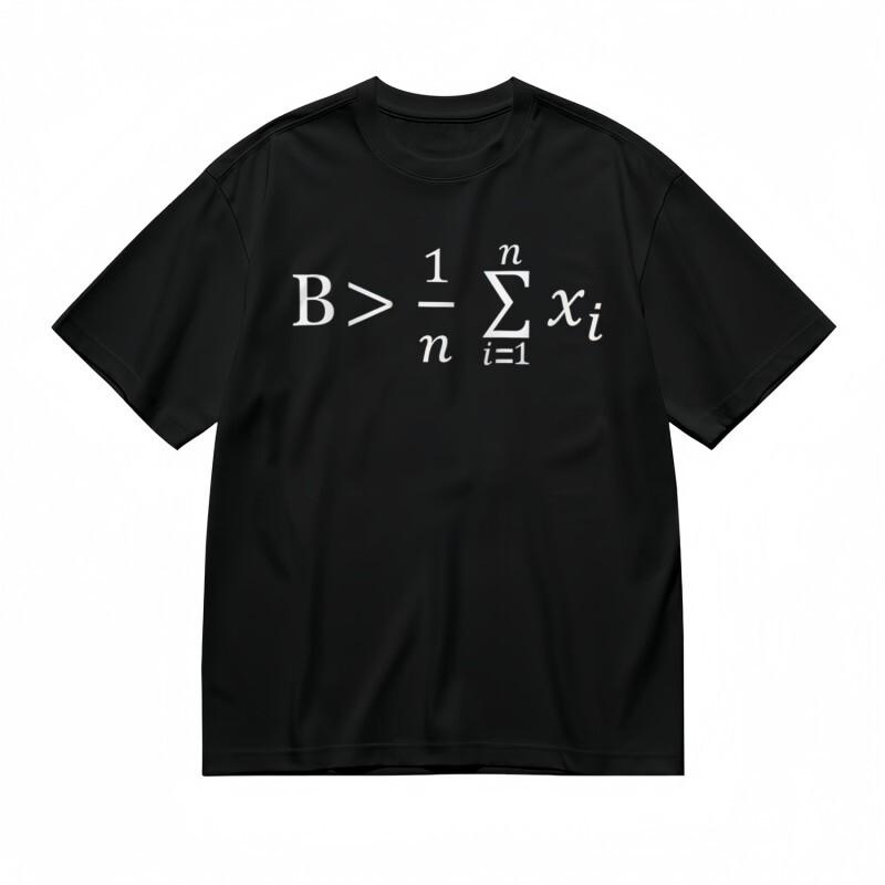Men's Classic T-Shirt White Statistics Equation Design with Centralized Notation