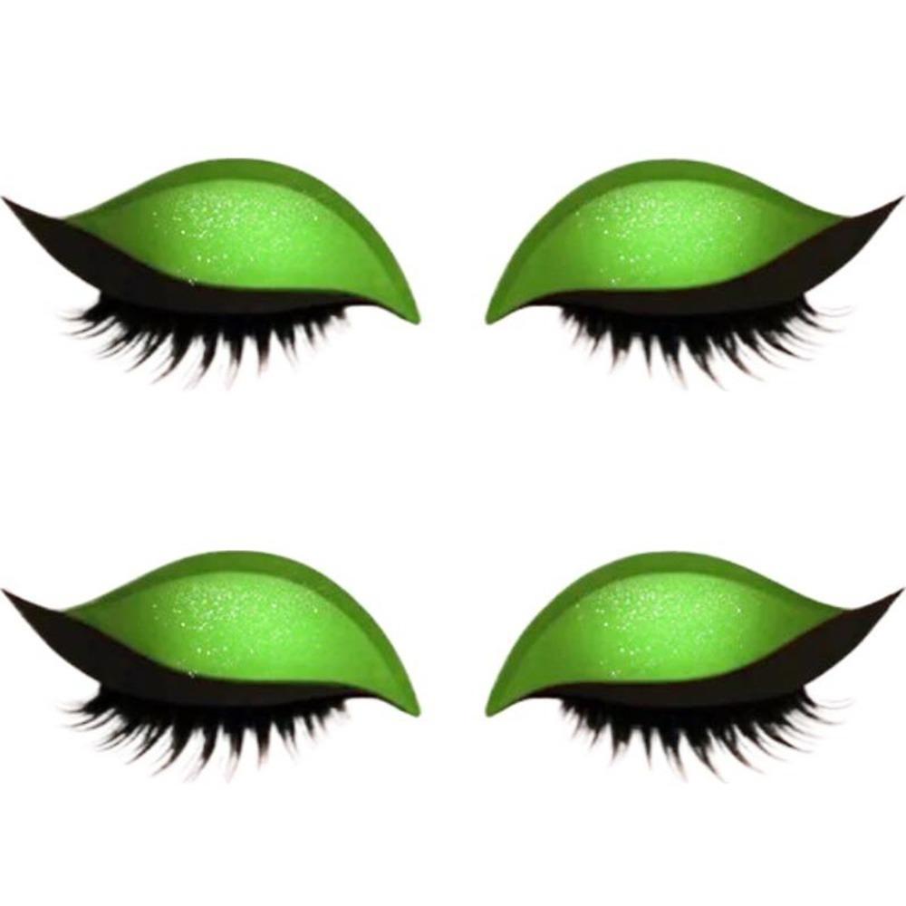 2 Pairs Self-Adhesive 3-in-1 Eye Makeup Sticker Reusable Party Makeup Stickers  Female