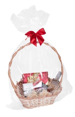 Wicker Gift Basket For Flowers Gifts For Gifts With Beautiful Bows Cellophane Foil Small, Yes, Yes