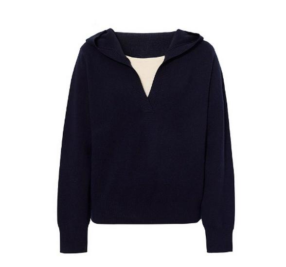 

Женский свитер с капюшоном из смесовой шерсти, состоящий из двух частей - Осень 2025 (1G8932401) Medium