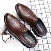 Fashion Luxury Brand Men Casual Flats Genuine Leather Business Oxford Shoes Antiskid Gentleman Shoes Crocodile Pattern Formal Dress Shoe