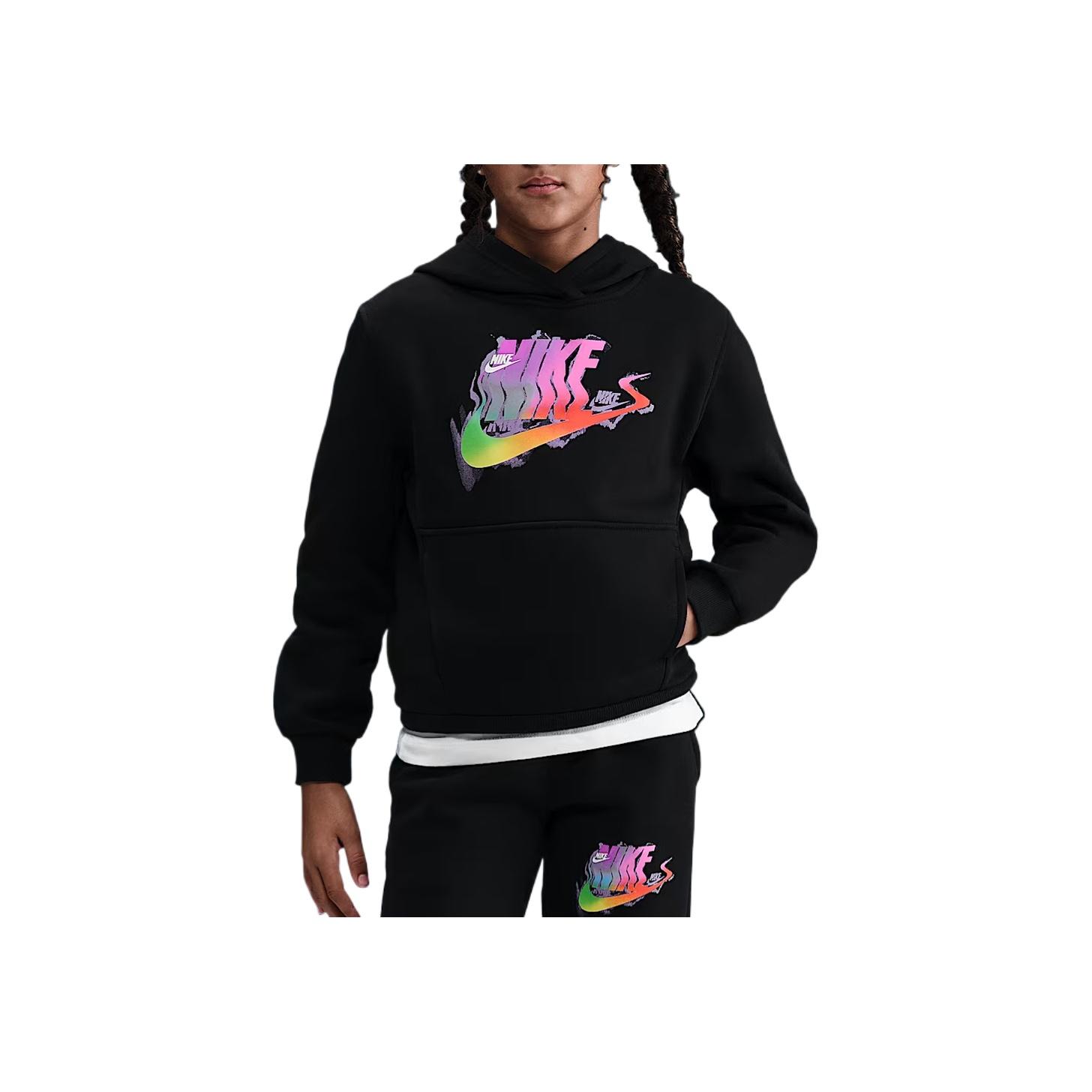 Толстовка с флисовой подкладкой для подростков Nike Sportswear Club Fleece Glitch Удобная Стильная Детская толстовка IO0750-010 L