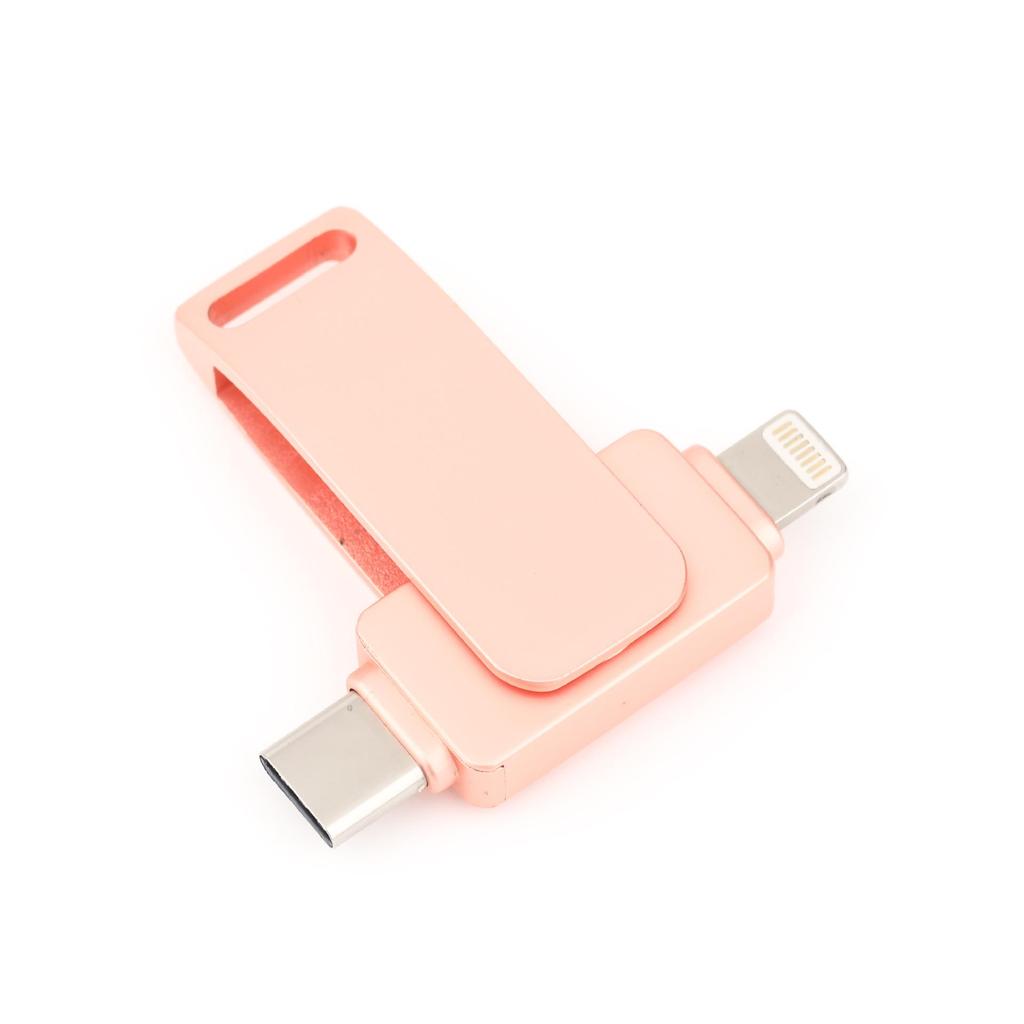 1TB Dual Interface Type-C Metal Rotating USB Flash Drive, Compatible with Apple Phones.